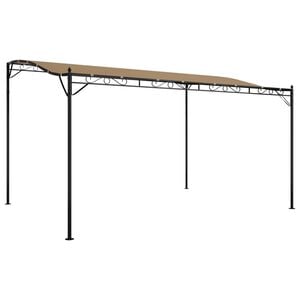 vidaXL baldakin 4x3 m 180 g/m&sup2; stof og st&aring;l gr&aring;brun