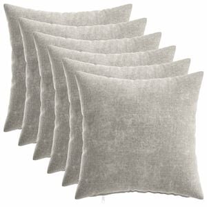 vidaXL Pudebetr&aelig;k 6 stk. HEERLEN Lysegr&aring; 30 x 30 cm Chenille Stof