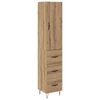 vidaXL Highboard Artisan Egetr&aelig; 34,5 x 34 x 90 cm Konstrueret tr&aelig;