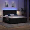 vidaXL Box spring seng med madras med LED Sort 180 x 200 cm Stof