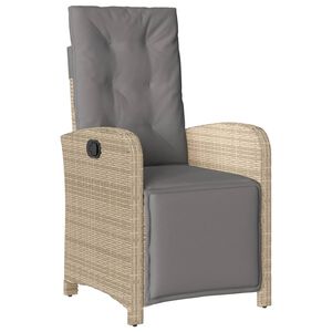 vidaXL havestol med l&aelig;nefunktion og fodst&oslash;tte polyrattan blandet beige