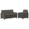 vidaXL Sofa S&aelig;t 2 stk. M&oslash;rkegr&aring; Stof