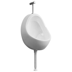 vidaXL v&aelig;gh&aelig;ngt urinal med skylleventil keramisk hvid