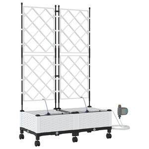 vidaXL Havekrukke med vanding og hjul 2 stk. Hvid 80 x 40 x 132 cm PP