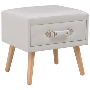 vidaXL sengebord 40 x 35 x 40 cm kunstl&aelig;der hvid