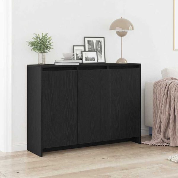 vidaXL Sideboard Sort 102 x 29.5 x 75 cm Konstrueret tr&aelig;