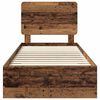 vidaXL Sengestel med skuffe Gammelt tr&aelig; 90 x 190 cm Konstrueret tr&aelig;