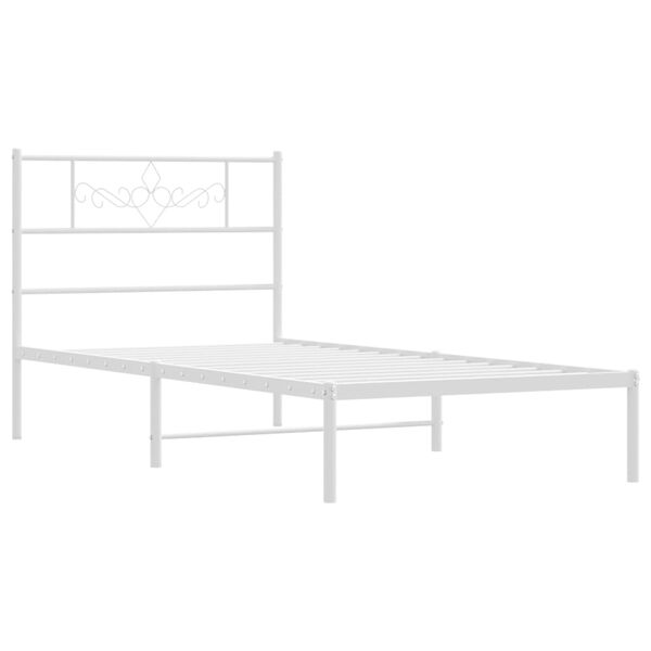 vidaXL sengeramme med sengegavl 90x190 cm metal hvid