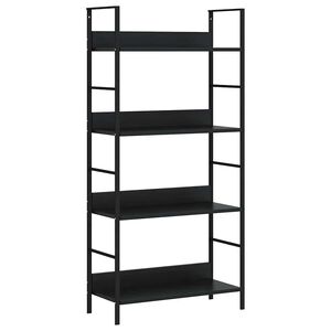 vidaXL bogreol med 4 hylder 60x27,6x124,5 cm konstrueret tr&aelig; sort