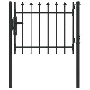vidaXL Hegnport BOXTEL 103 x 124,5 cm Pulverlakeret st&aring;l Gr&aring; L&aring;ses