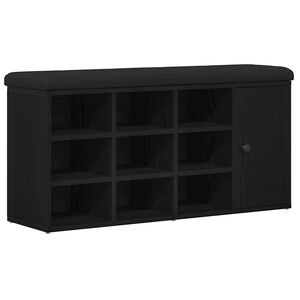 vidaXL Opbevaringsb&aelig;nk Sort eg 102 x 32 x 50 cm Konstrueret tr&aelig;