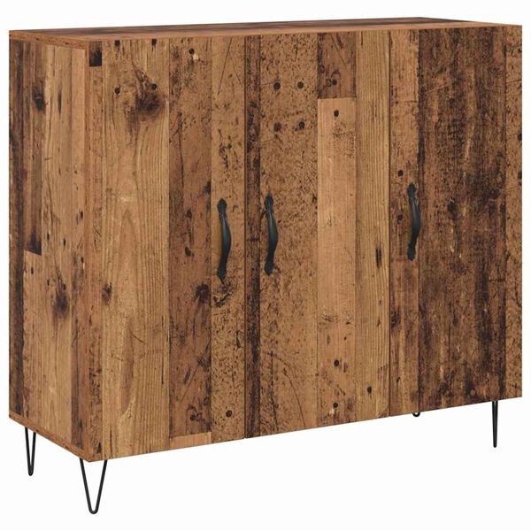vidaXL Sideboard Gammelt tr&aelig; 90 x 32,5 x 80 cm Konstrueret tr&aelig;