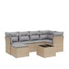vidaXL havesofas&aelig;t 7 dele med hynder polyrattan beige
