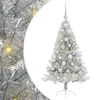 vidaXL Kunstig Forbelyst Juletr&aelig; med 150 LED'er S&oslash;lv 120 cm PET