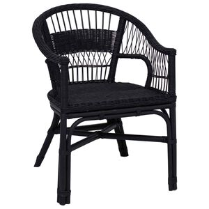 vidaXL Staplestol Rattan Sort 60 x 60 x 81 cm