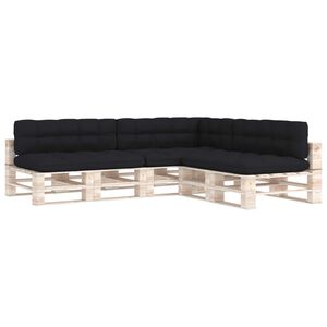 vidaXL hynder til pallesofa 7 stk. sort