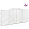 vidaXL buede gabionkurve 2 stk. 400x30x180/200 cm galvaniseret jern