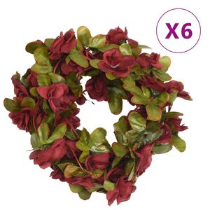 vidaXL blomsterguirlander 6 stk. 250 cm vinr&oslash;d