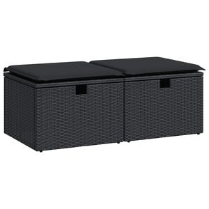 vidaXL sofas&aelig;t til haven 2 dele med hynder polyrattan akacietr&aelig; sort