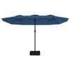 vidaXL parasol med dobbelt parasoldug og LED-lys 449x265 cm azurblå