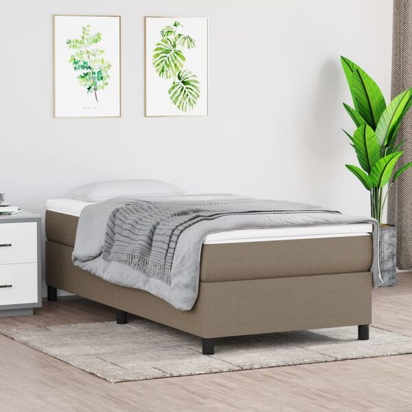 vidaXL Boxspring sengeramme 90x190 cm stof gr&aring;brun