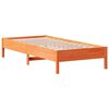 vidaXL seng med reol uden madras 100x200cm massivt fyrretr&aelig; gyldenbrun