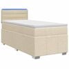 vidaXL Boxmadras med topmadras Cremefarvet 80 x 200 cm Stof