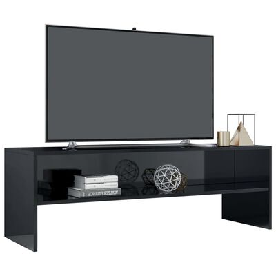 vidaXL tv-bord 120x40x40 cm konstrueret træ sort højglans
