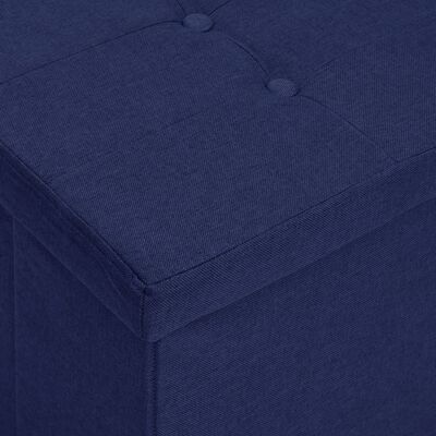 vidaXL foldbar opbevaringsbænk kunstlærred blå