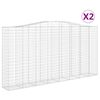 vidaXL buede gabionkurve 2 stk. 400x50x200/220 cm galvaniseret jern