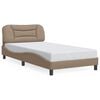 vidaXL sengeramme uden madras Hvar 100x200 cm kunstl&aelig;der cappuccinofarvet