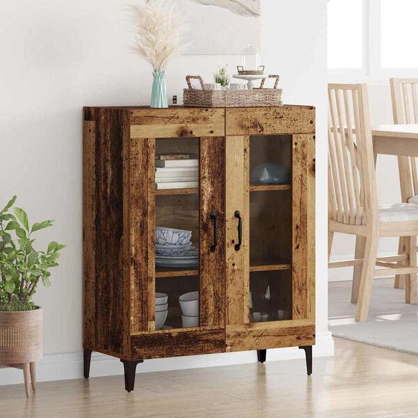 vidaXL Sideboard Gammelt tr&aelig; 69,5 x 34 x 90 cm Ingeni&oslash;rt tr&aelig; og jern