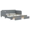 vidaXL daybed med udtr&aelig;k og skuffer 100x190 cm stof lysegr&aring;