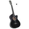 vidaXL klassisk western cutaway-guitar med 6 strenge 38" sort