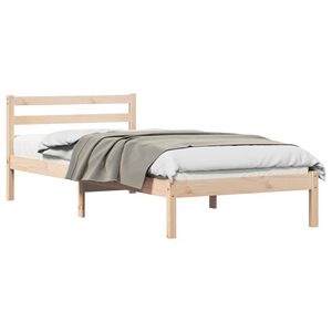 vidaXL Sengestel Brun 215,5 x 85,5 x 69,5 cm Massivt fyrretr&aelig;
