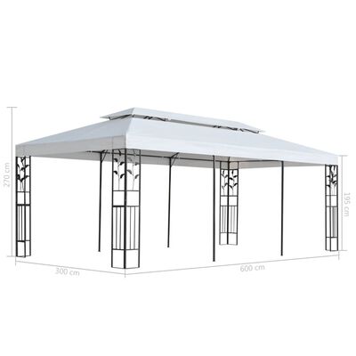 vidaXL pavillon 3 x 6 m hvid