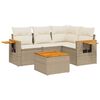 vidaXL sofas&aelig;t til haven 5 dele med hynder polyrattan beige