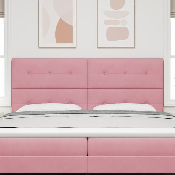 vidaXL LED sengegavl med LED -strimmellys Lyser&oslash;d 200 cm Polyester