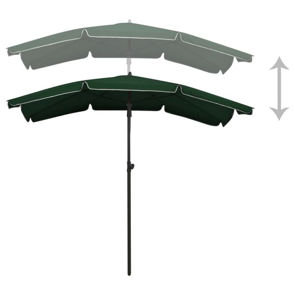 vidaXL parasol med stang 200x130 cm grøn
