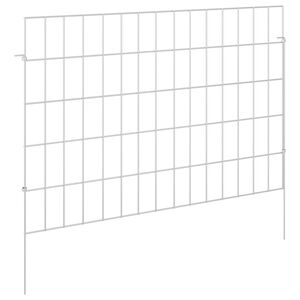 vidaXL Havehegn med p&aelig;le 48 stk. 75 x 50 cm Galvaniseret st&aring;l S&oslash;lv