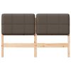 vidaXL Polstret sengegavl Brun og Taupe 140 cm Massiv fyrretr&aelig;