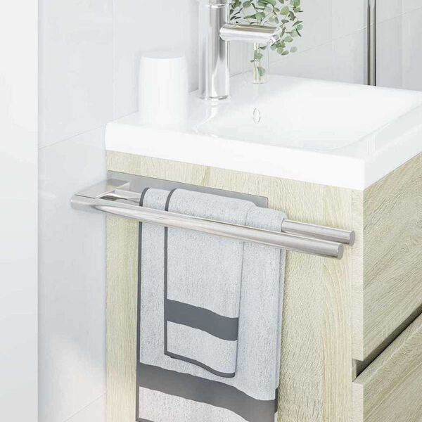 vidaXL Håndklædestang Sølv 40 x 9 x 4 cm Rustfrit stål