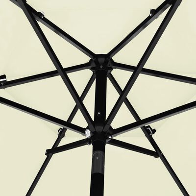 vidaXL parasol med aluminiumsstang i 3 niveauer 2,5 m sandfarvet