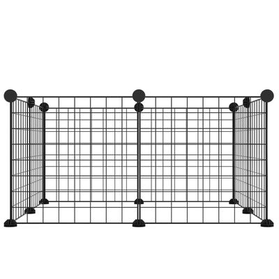 vidaXL 8-panels kæledyrsindhegning 35x35 cm stål sort