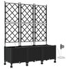 vidaXL Havekrukke med vanding og hjul 3 stk. Sort 120 x 40 x 148 cm PP