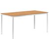 vidaXL havespisebord 160x80x75 cm massivt teaktr&aelig; rustfrit st&aring;l