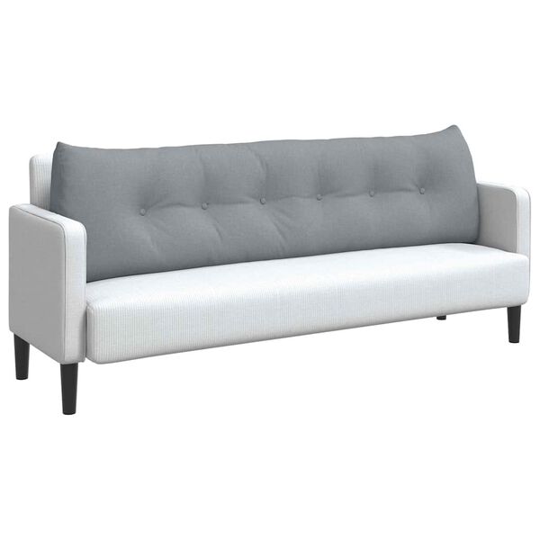 vidaXL Rygpude Lysegr&aring; 180 x 24 x 50 cm Stof