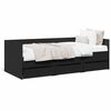 vidaXL daybed med skuffer uden madras 75x190 cm sort