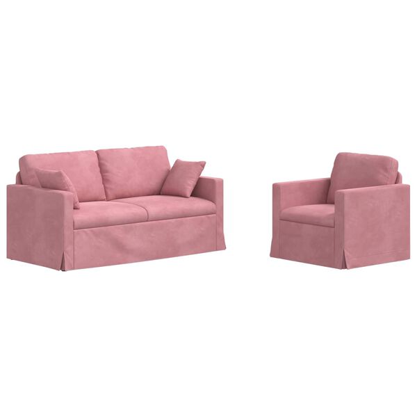 vidaXL Sofa 2 pcs Lyser&oslash;d 158 x 78 x 80 cm Fl&oslash;jl