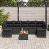 vidaXL Havesofa S&aelig;t 8 pcs Sort Polyrattan, st&aring;l og massivt akacietr&aelig;